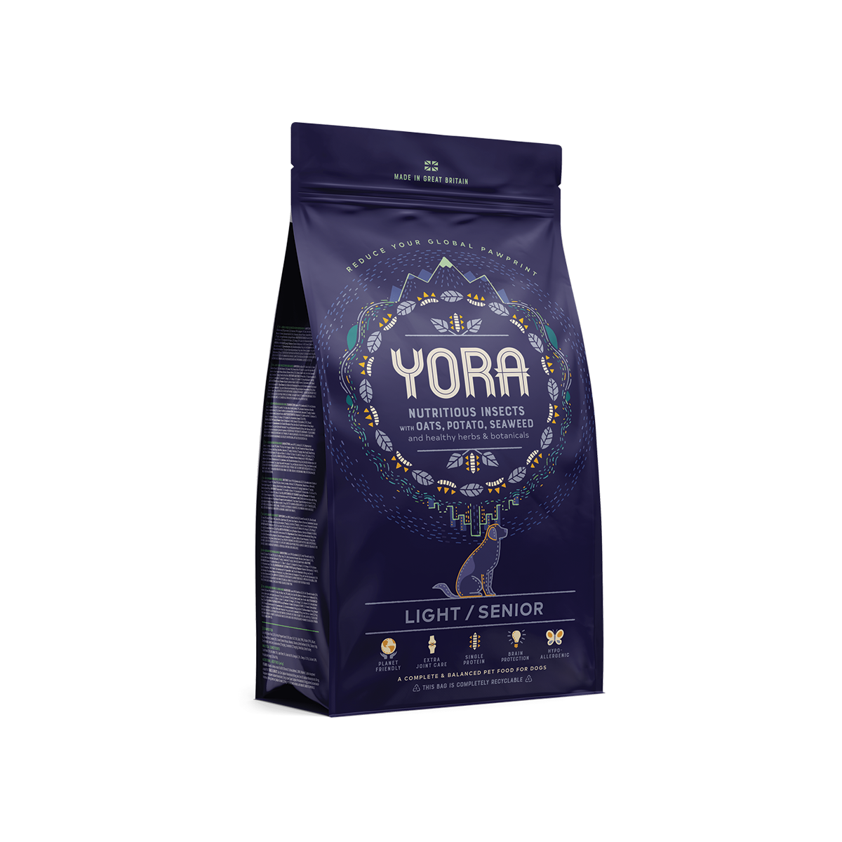 [MANOON] YORA  Light/Senior Nutritious Insects with Oats, Potato, Seaweed and healthy herbs&botanicals โยรา อาหารสุนัขสูตรแคลอรีต่ำ สำหรับสุนัขแก่สูงอายุลดน้ำหนัก