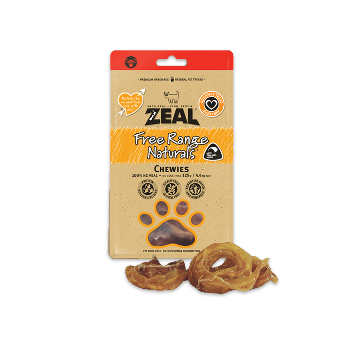 Zeal Freeze Dried Chewies ซีล เอ็นเนื้อวัวนิวซีแลนด์ ขนาด 125 กรัม