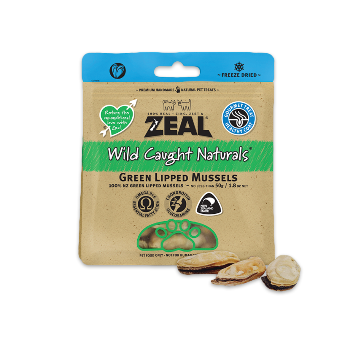 Zeal Freeze Dried Green Lipped Mussels ซีล หอยแมลงภู่นิวซีแลนด์ ขนาด 50 กรัม