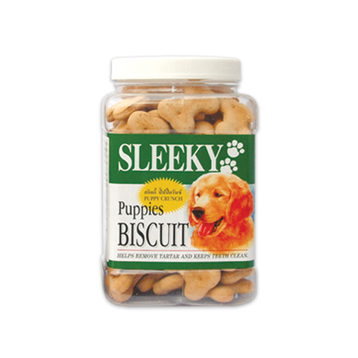 [MANOON] SLEEKY Puppies Biscuit Puppy Crunch  สลิคกี้ ปัปปี้ครันซ์ บิสกิต ขนมสำเร็จรูปชนิดแทะรูปทรงกระดูก ขนาด 560 กรัม