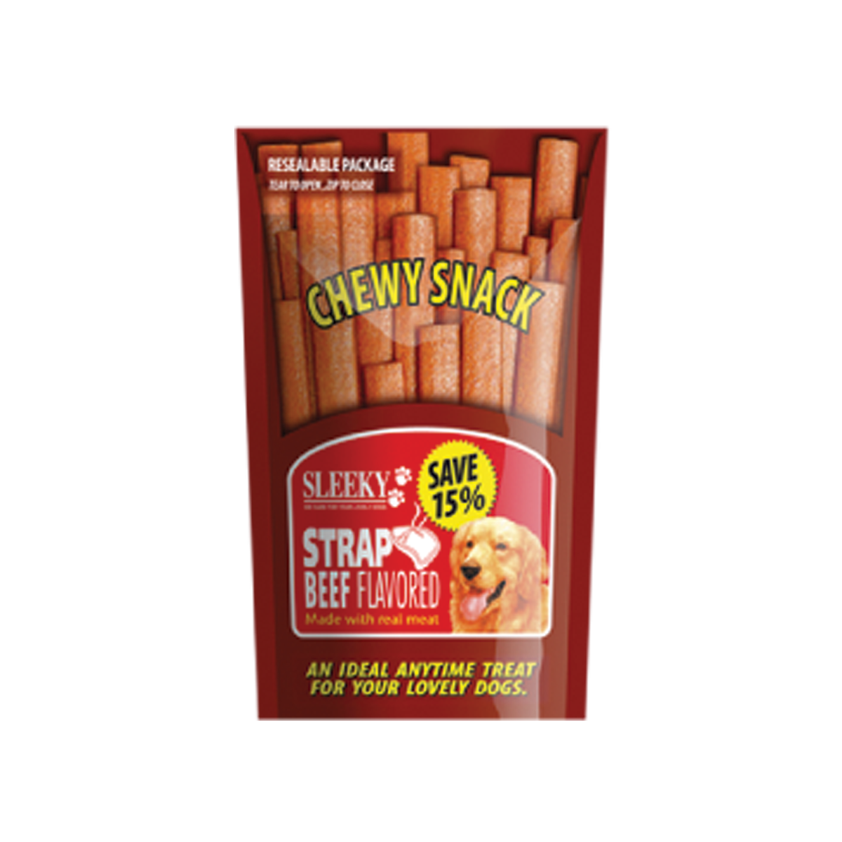 [MANOON] SLEEKY Chewy Snack - Strap Beff Flavored สลิคกี้ ชิววี่สแนคแผ่น รสเนื้อ ขนาด 175 กรัม