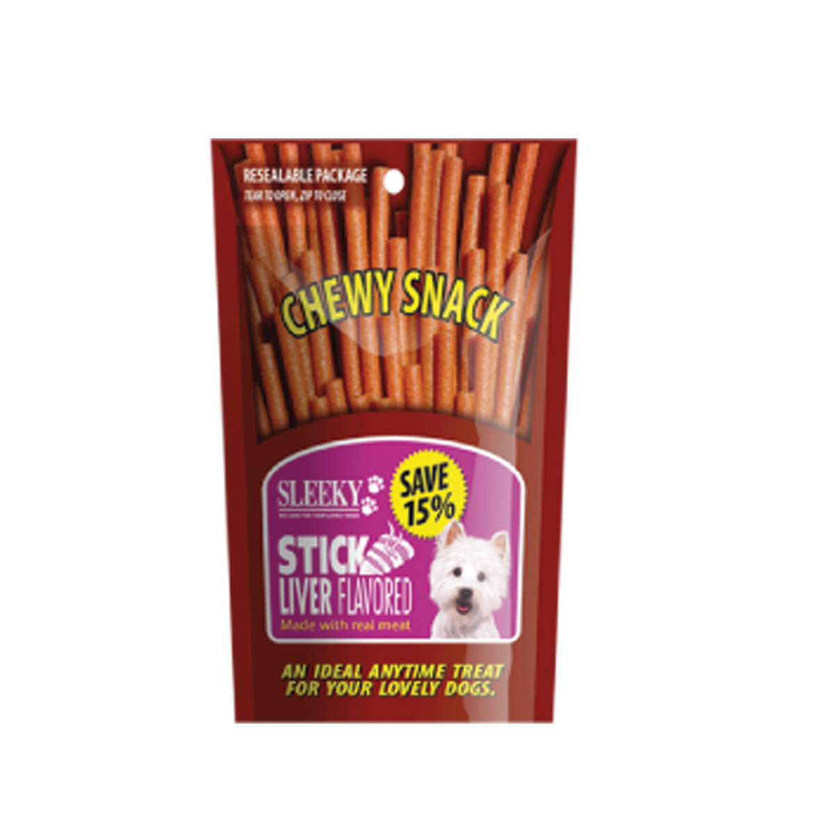 [MANOON] SLEEKY Chewy Stick Liver Flavored สลิคกี้ ชิววี่สแน็ค แบบแท่ง รสตับ ขนาด 175 กรัม