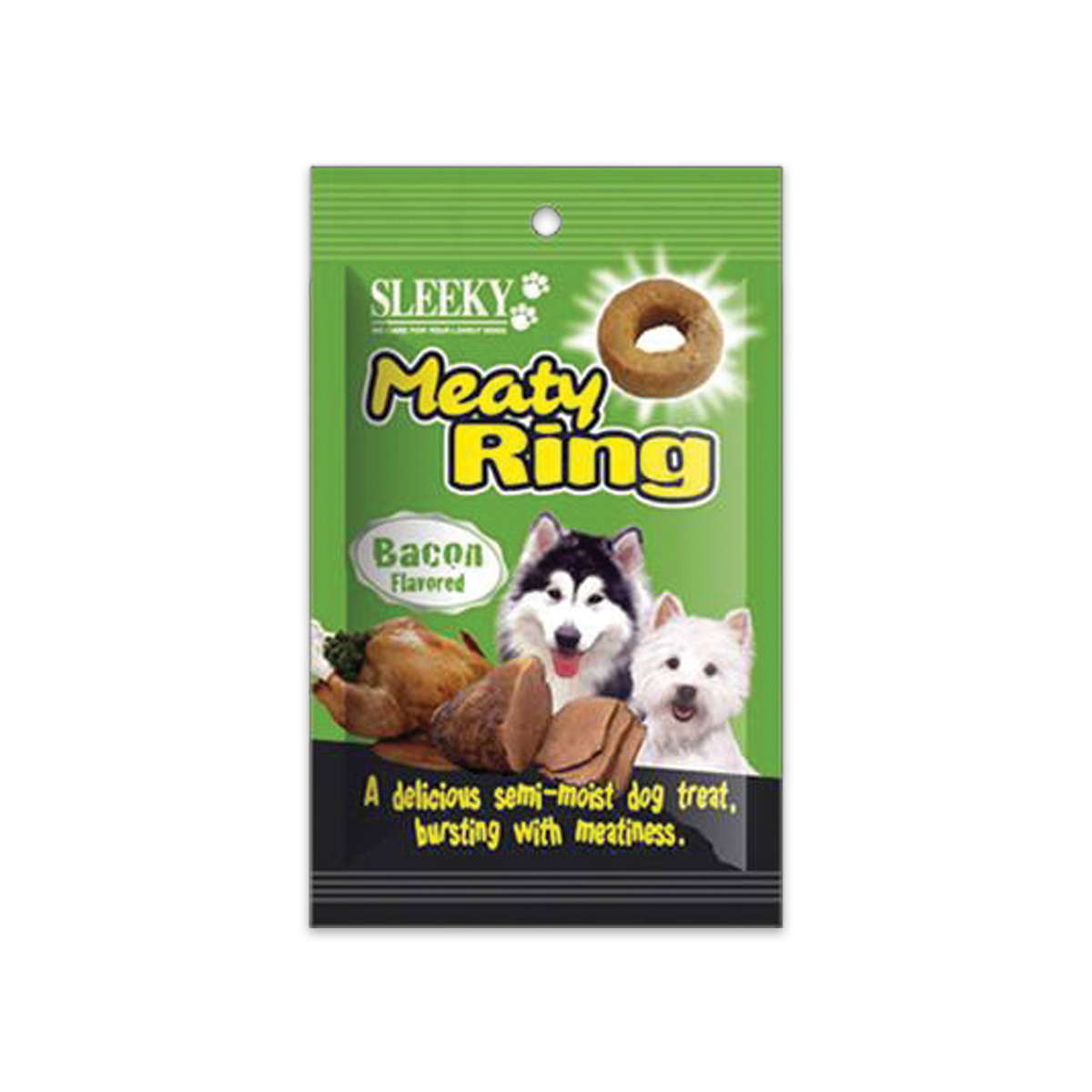 [MANOON] SLEEKY Meaty Ring Bacon Flavored สลิคกี้ มีตตี้ริง ขนมขบเคี้ยวสุนัข รสเบคอน ขนาด 50 กรัม