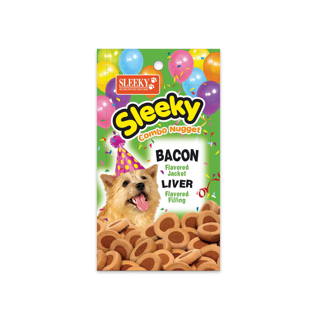 [MANOON] SLEEKY Combo Nugget  ฺBacon Jacket Live สลิคกี้ คอมโบ้นักเก็ต รสเบคอนสอดไส้รสตับ ขนาด 50 กรัม