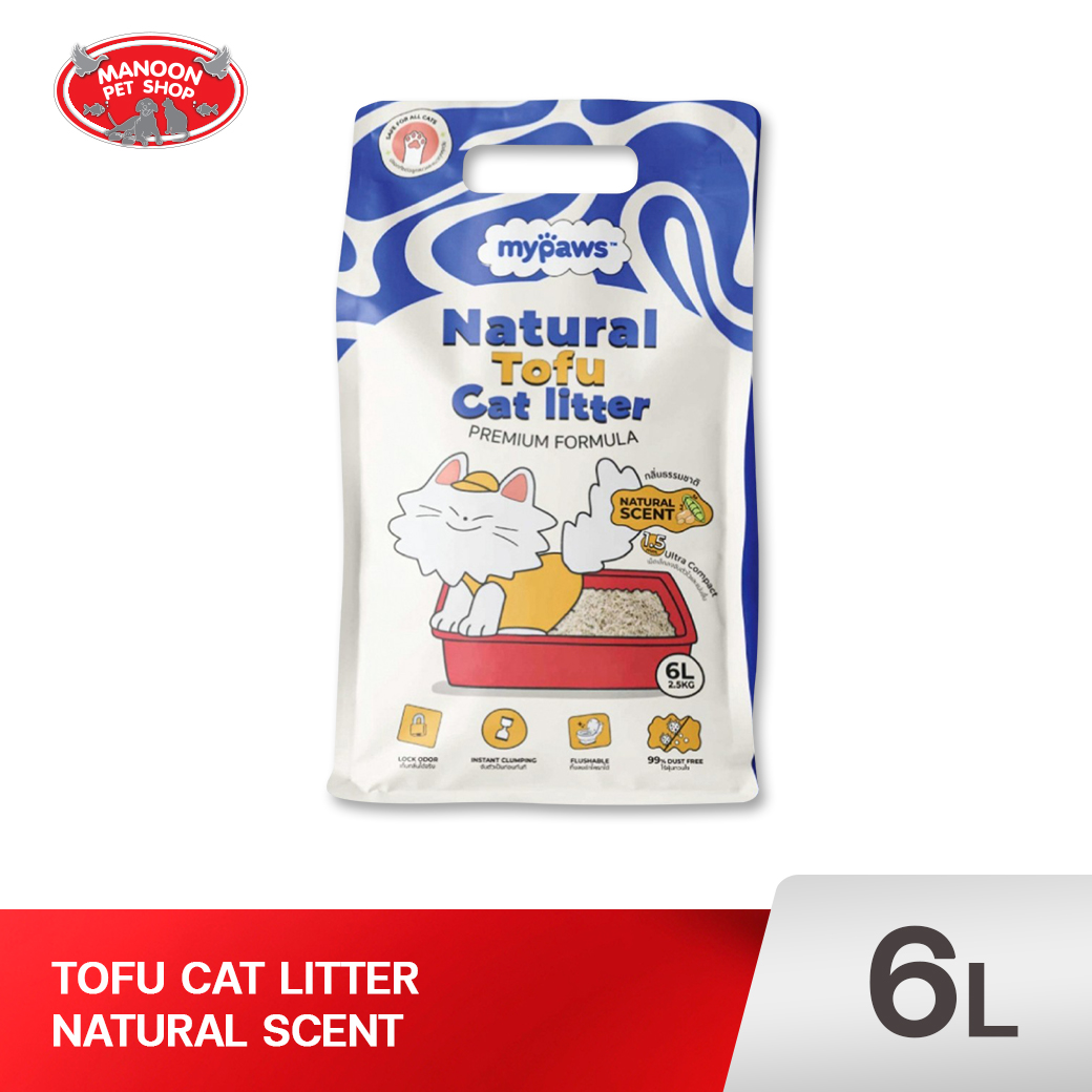 MY PAWS Natural Tofu ทรายแมวเต้าหู้ (Original) 6L.