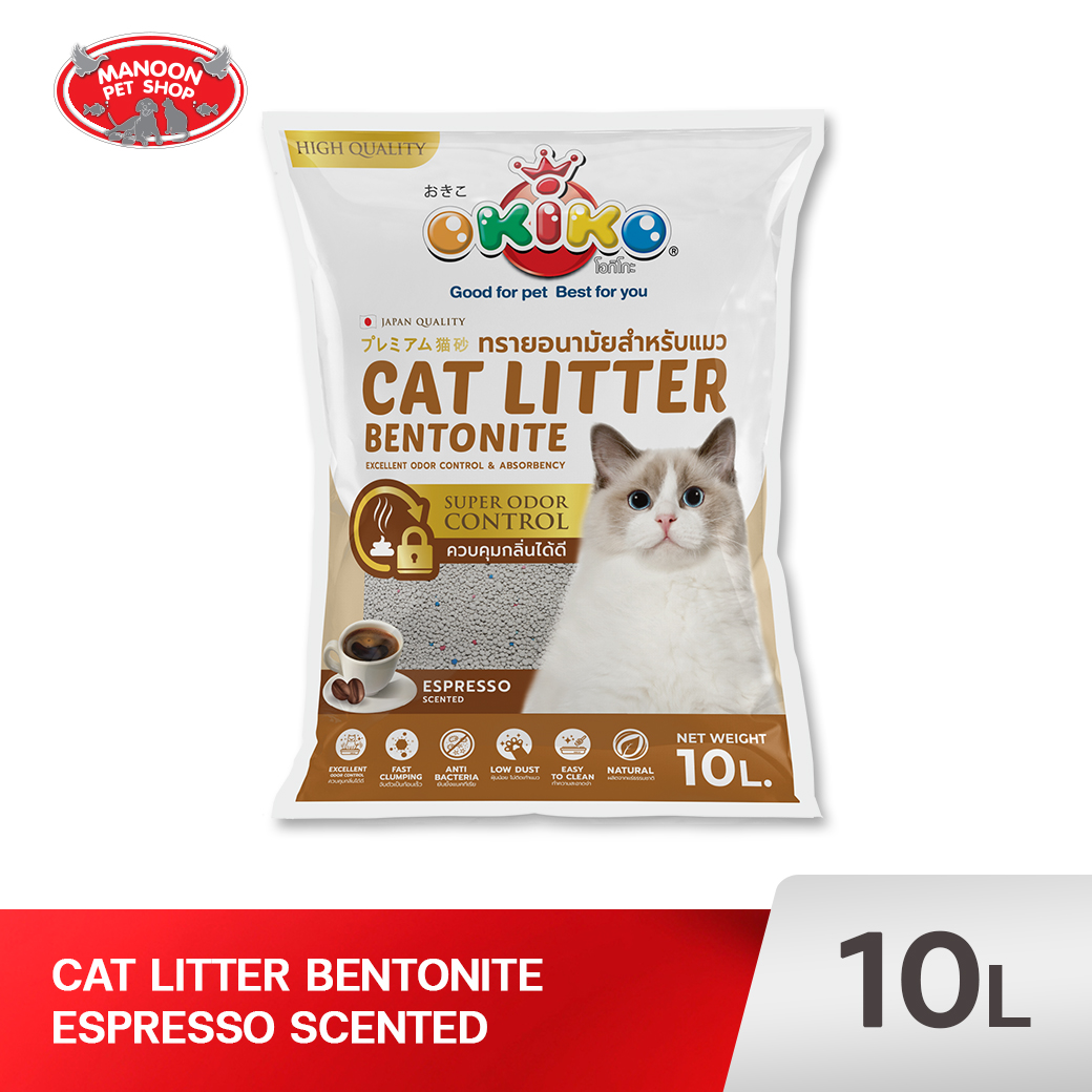 OKIKO ECO ทรายแมว เอสเพรสโซ 10L.