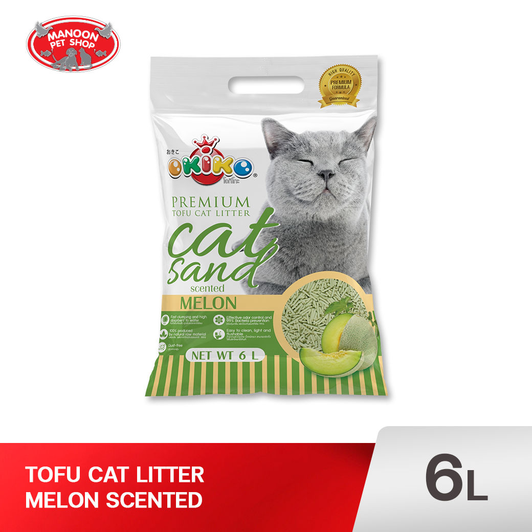 OKIKO ทรายแมวเต้าหู้ MELON 6L.