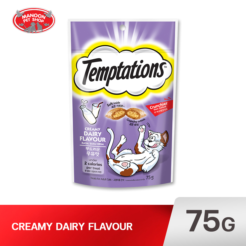 Temptations ขนมแมว รสดรีมมี่แดรี่ 75g.