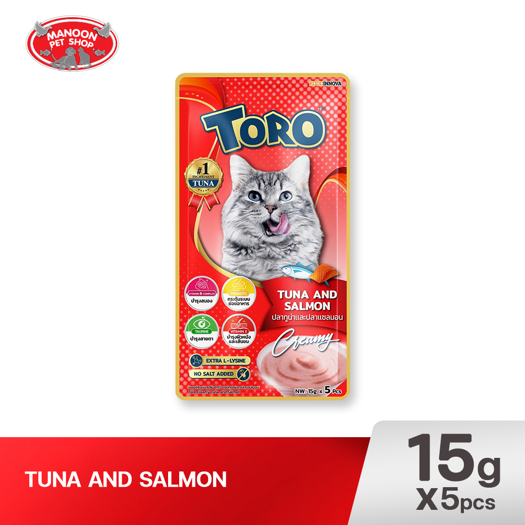 TORO TORO แมวเลีย ทูน่าแซลมอน สีแดง(15g.x5)
